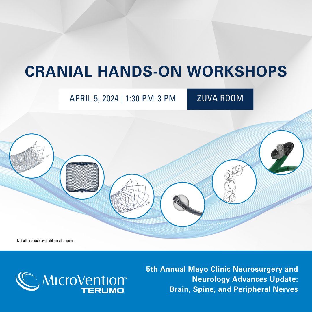 Join us for two engagements during the 5th Annual Mayo Clinic Neurosurgery and Neurology Advances Update: Brain, Spine, and Peripheral Nerves next week in Scottsdale, Arizona.

First up, on April 5th from 1:30 PM- 3 PM, get a demo of our ischemic and hemorrhagic stroke portfolio