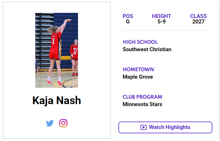 MN-2027 G Kaja Nash (@kajanash1) has a 𝙈𝙖𝙭𝙍𝙚𝙘𝙧𝙪𝙞𝙩 𝙋𝙡𝙖𝙮𝙚𝙧 𝙋𝙧𝙤𝙛𝙞𝙡𝙚 on our website! Check out her profile! 👇 jrallstar.com/maxrecruit/max… Get yours today! 👉 jrallstar.com/maxrecruit