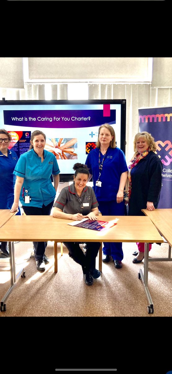 the_parkins's tweet photo. A very positive day for our team’s working environment and wellbeing @SwanseabayNHS Maternity Services with @CathHarris132 & @JulieRCMWales signing the @RcmWales Caring 4U Charter 👏
firmly aligning with our HB Values
#caringforeachother #workingtogether #alwaysimproving https://t.co/TCQN02Bdfb
