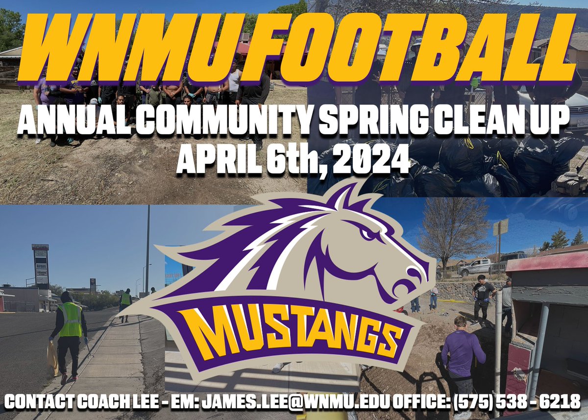 We are excited for our annual community spring clean up! We cannot wait for the opportunity to help Grant County! #Mustangs🐎 #RareBreed