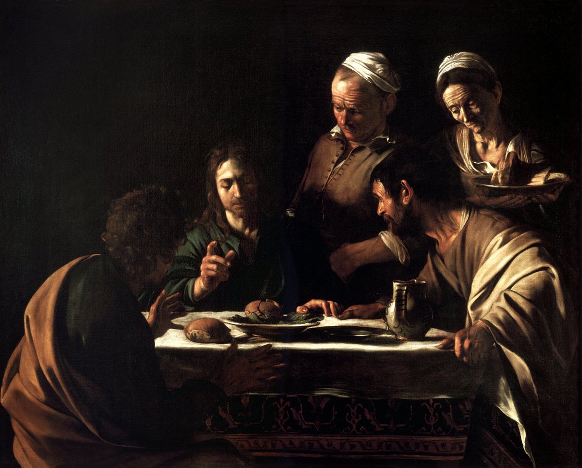 #arts #artlovers #ArteYArt #painting #donneinarte #music Caravaggio - Supper at Emmaus 1606