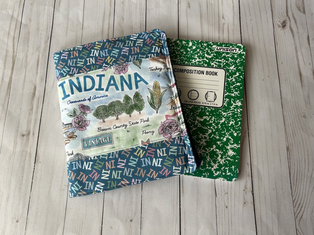 Indiana Composition Notebook Cover tuppu.net/df55f9cf #craftshout #craftbizparty #PatchworkBookCover
