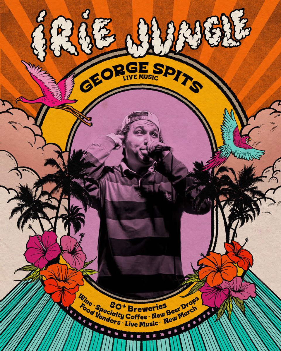 the music lineup is LOCKED IN with the addition of our homie george spits 🎤 

IRIE JUNGLE IS GOING TO BE INSANE 
tickets 🎟️ 

eventbrite.com/e/irie-jungle-…