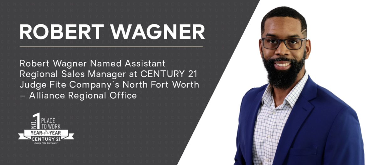 Congratulations to Robert Wagner on being named Assistant Regional Sales Manager for the North Fort Worth - Alliance Regional Office. #whereyoufeelathome

READ MORE >> century21judgefite.com/robert-wagner-…
