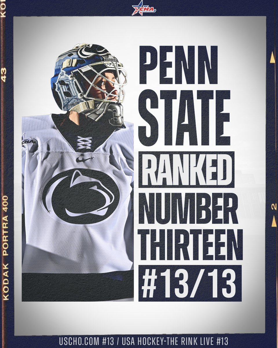 In the last poll's this season, Penn State ranks in at #13 in both USCHO and USA Hockey/The Rink Live polls. #CHA