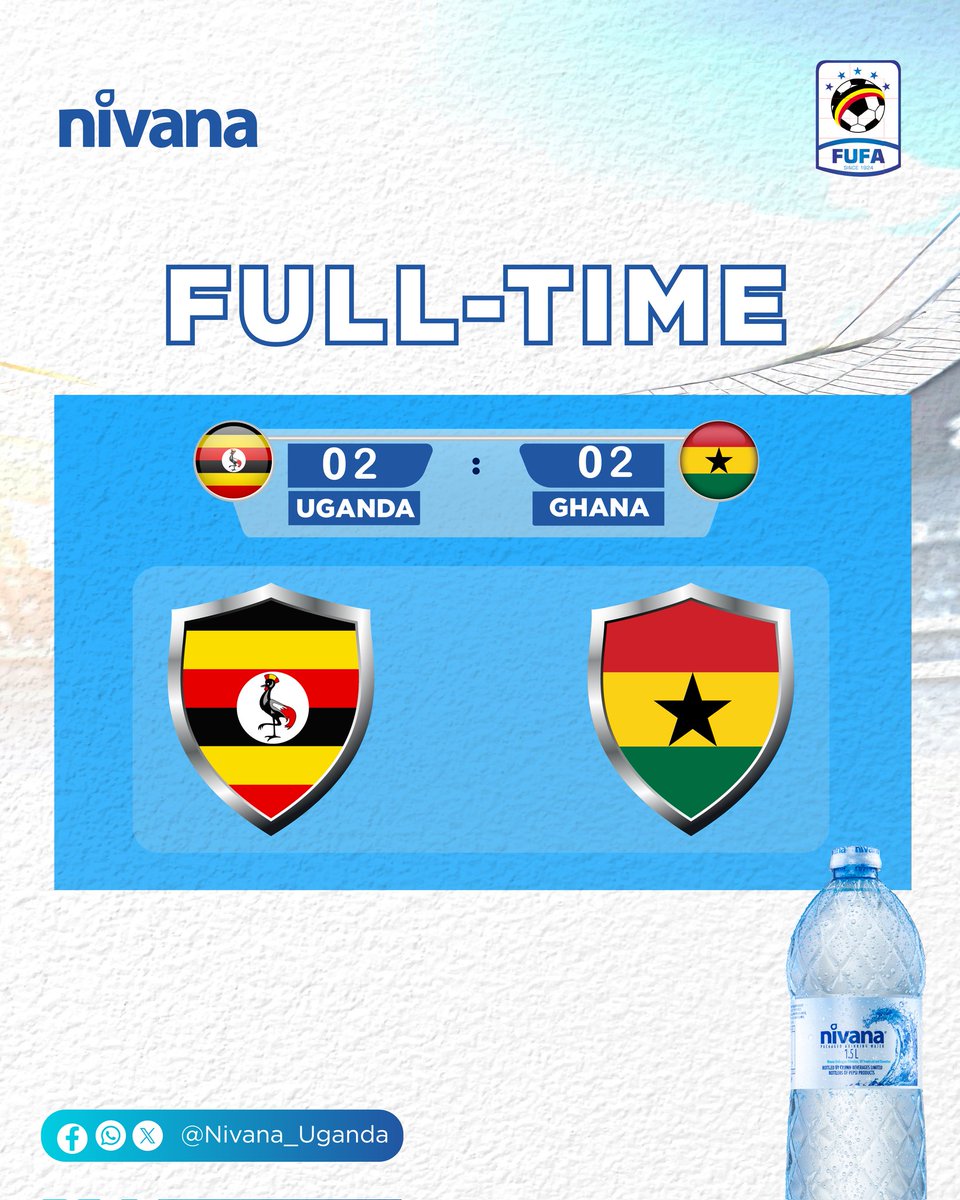 The boys end the international break with a draw against the Black Stars! Hard luck 💪 #UGAGHA #UgCranesWeGo #NivanaFUFA