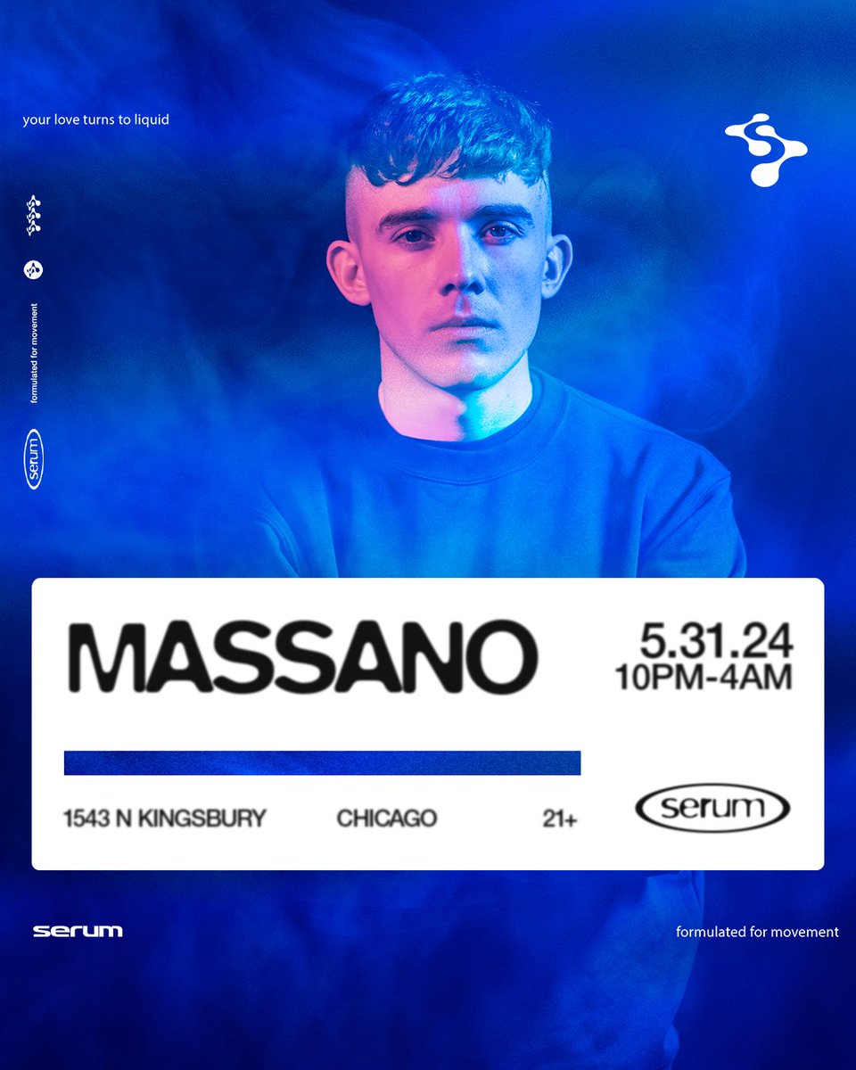 just announced :: one of the hottest names in the global melodic techno scene and @afterlife_ofc staple, liverpool's @massanomusic heads to chicago on friday 5.31 for a highly-anticipated SERUM debut 🧪 tickets/RSVPs available now :: hive.co/l/serum0531