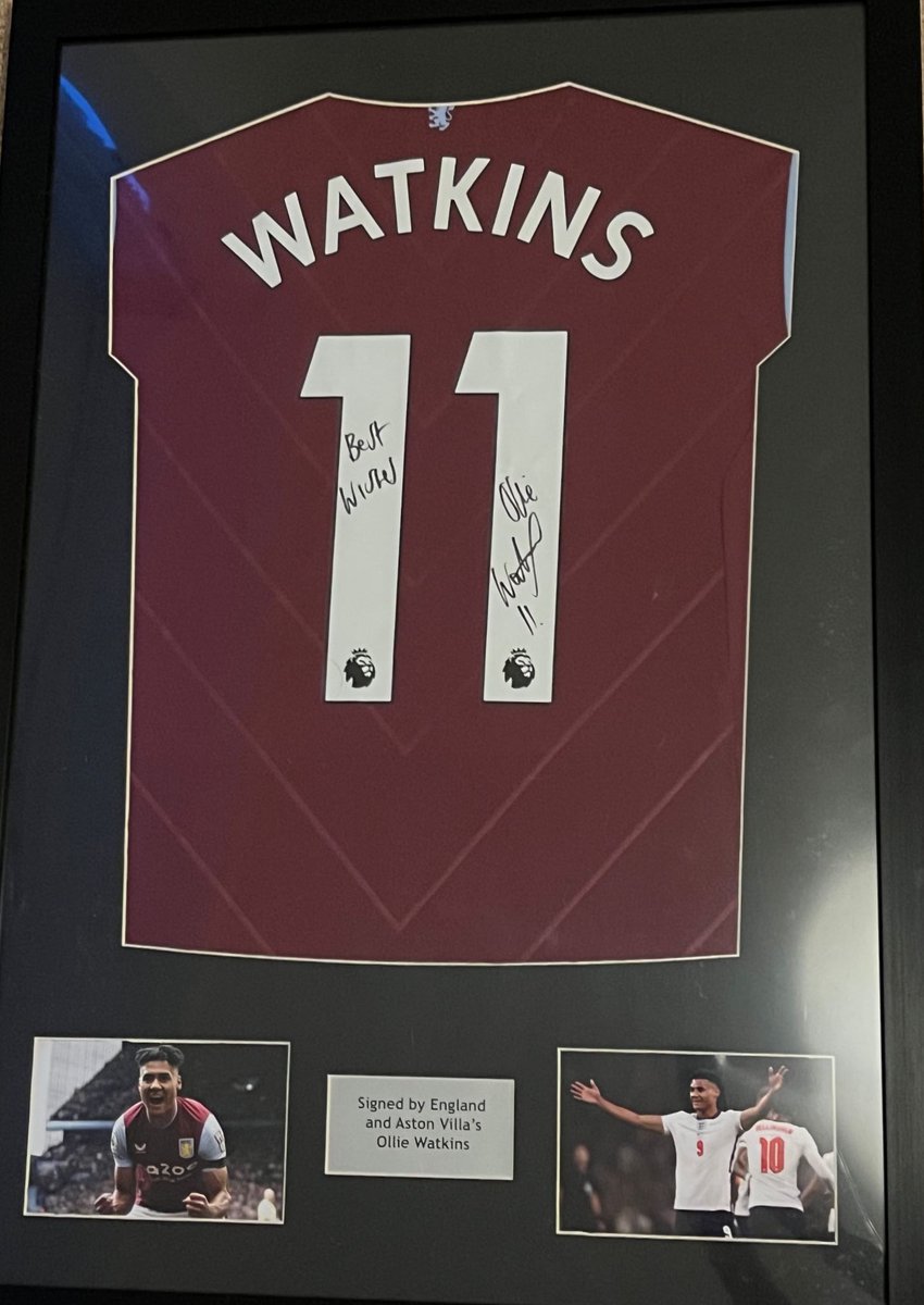 AUCTION - Signed shirt of England and Aston Villa’s striker Ollie Watkins #avfc #TeamEvo #MindOverMND #ThefightAgainstMND