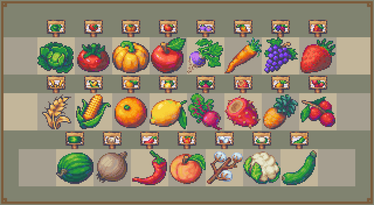 🥕32x32 Crop Icons
➡️From Modern Farm

#pixelart #aseprite #gameart #gamedev