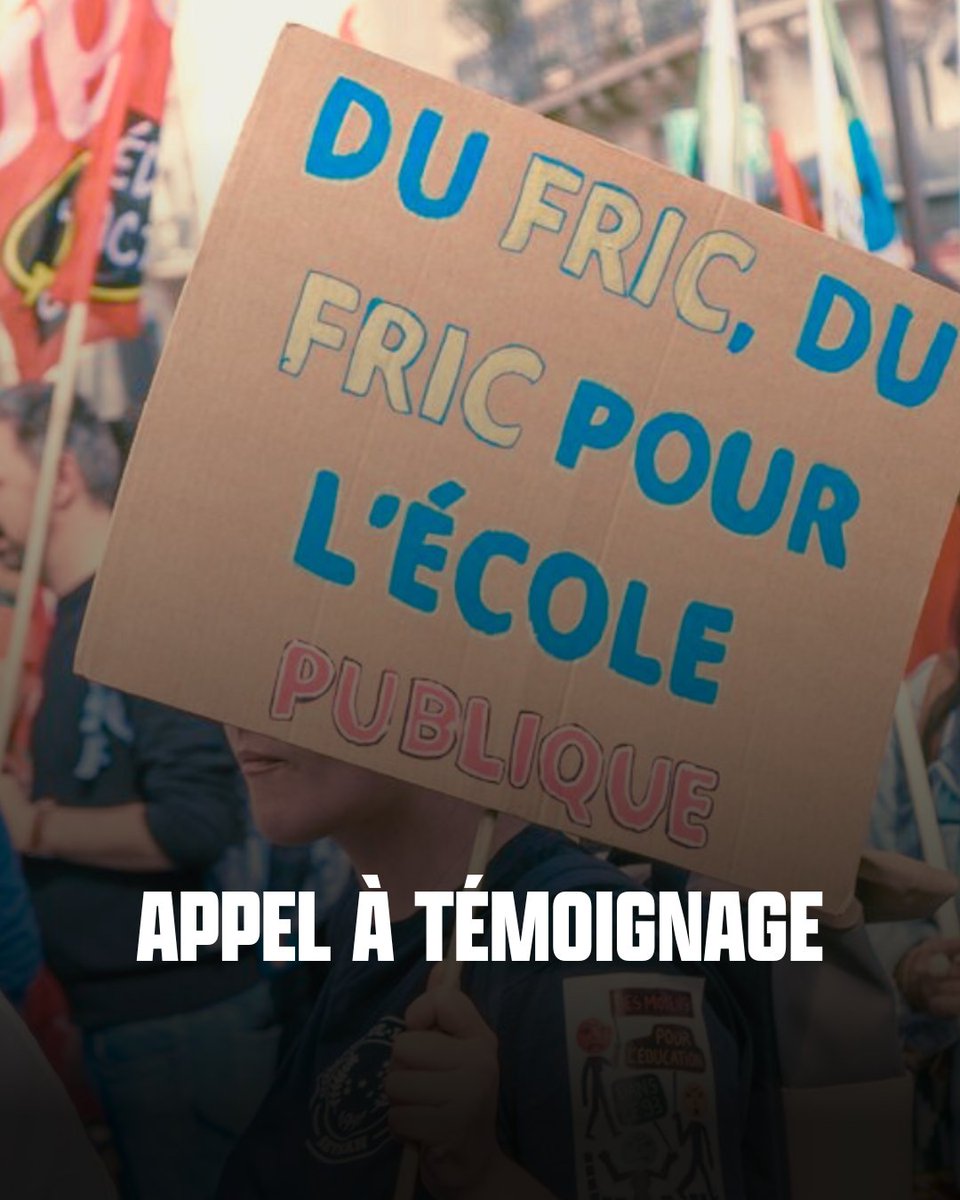 Francois_Ruffin's tweet image. Appel à témoignage sur l'état de notre école !

👉 avecruffin.fr/appel

Enseignantes, parents, élèves, vous vous êtes libérés d'Amélie Oudéa-Castéra en février dernier, ouf ! Mais la valse des ministres n'a pas fait disparaître le malaise, le mal-être, les dysfonctionnements,…