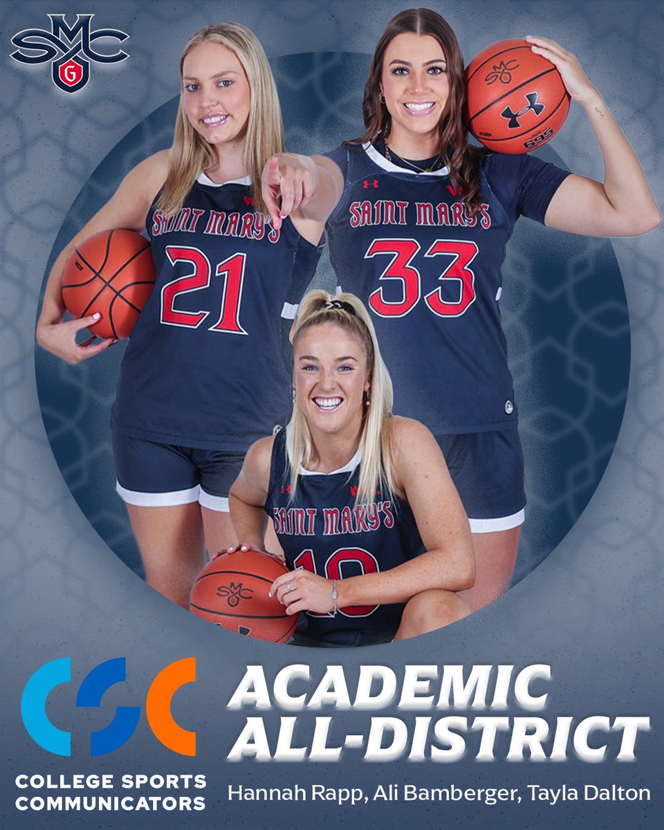 Always hard at work 👏 Congratulations to Hannah Rapp, Tayla Dalton, and Ali Bamberger for being named to the College Sports Communicators Academic All-District Team! 🔗 tinyurl.com/yn6pynhs #GaelsRise
