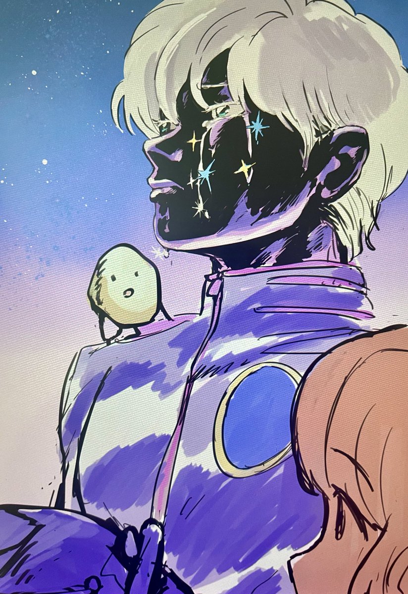 hung1017187's tweet photo. #oc #obsidian_guy 
黑曜石男人之淚⋯
不知會不會完稿，總之是在摸索怎麼畫黑曜石的臉部皮膚。（&amp;原來黑曜石有跟眼淚有關的傳說） https://t.co/MD6WDYrYMb