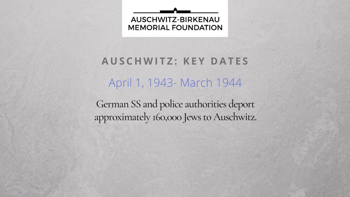 #otd April 1, 1943: SS begin deportation of approximately 160,000 Jews to the German Nazi concentration and extermination camp Auschwitz-Birkenau. #Auschwitz #wwii #holocausthistory