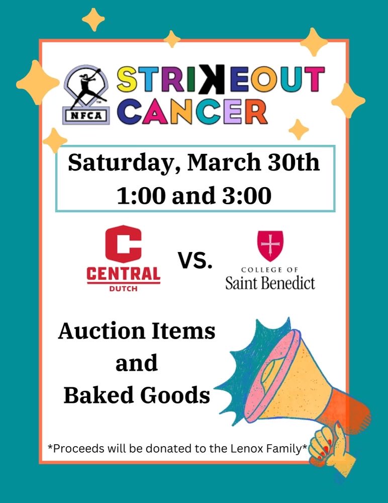 Saturday, March 30 is our Strikeout Cancer day— please come out and support our team & a worthy cause!!
