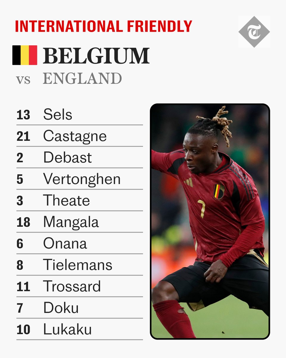 Team news! 📣 Kobbie Mainoo starts for England 🏴󠁧󠁢󠁥󠁮󠁧󠁿 England 🆚 Belgium 🇧🇪 #TelegraphFootball | #ENGBEL