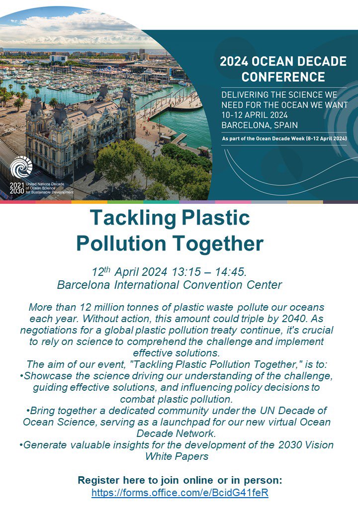 Ocean advocates!! Join us for a crucial event focused on Tackling Plastic Pollution Together. Register here to attend in person or online: forms.office.com/e/BcidG41feR
