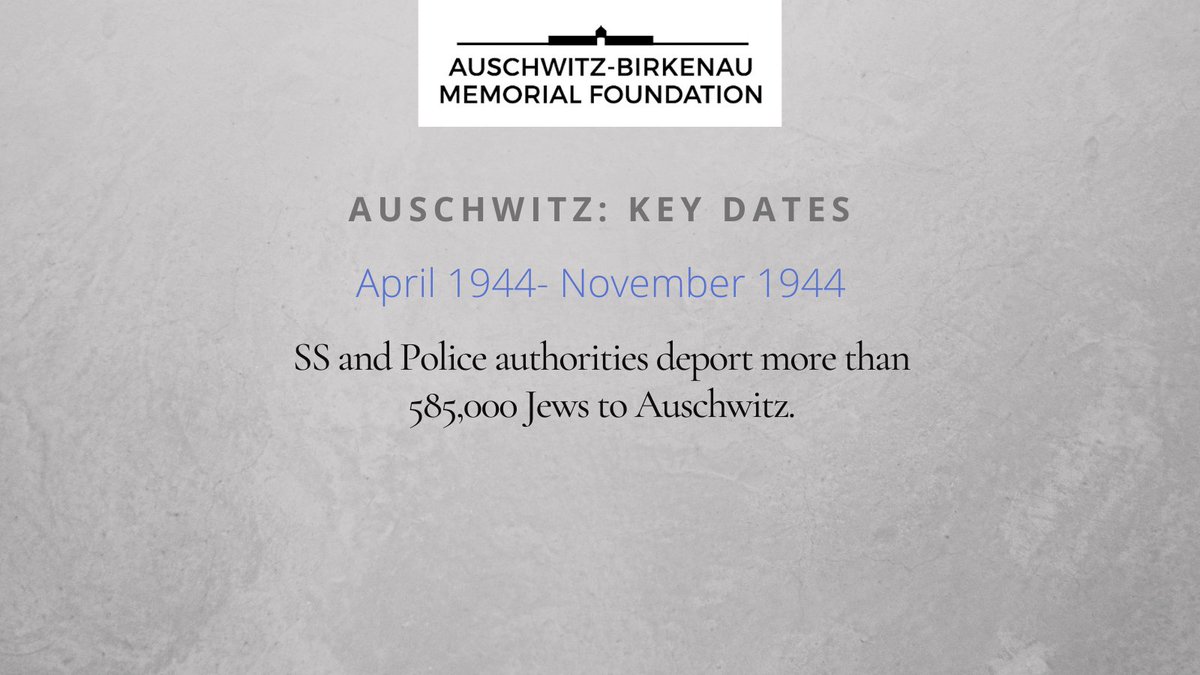#otd April–November 1944: SS deport more than 585,000 Jews to the German Nazi concentration and extermination camp Auschwitz-Birkenau. #Auschwitz #wwii #holocausthistory