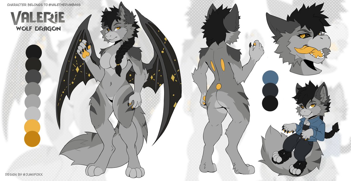 Character sheet for <a href="/ValeTheDumbass/">ValerieTheDumbass</a> 🔥✨

#furry #furryart