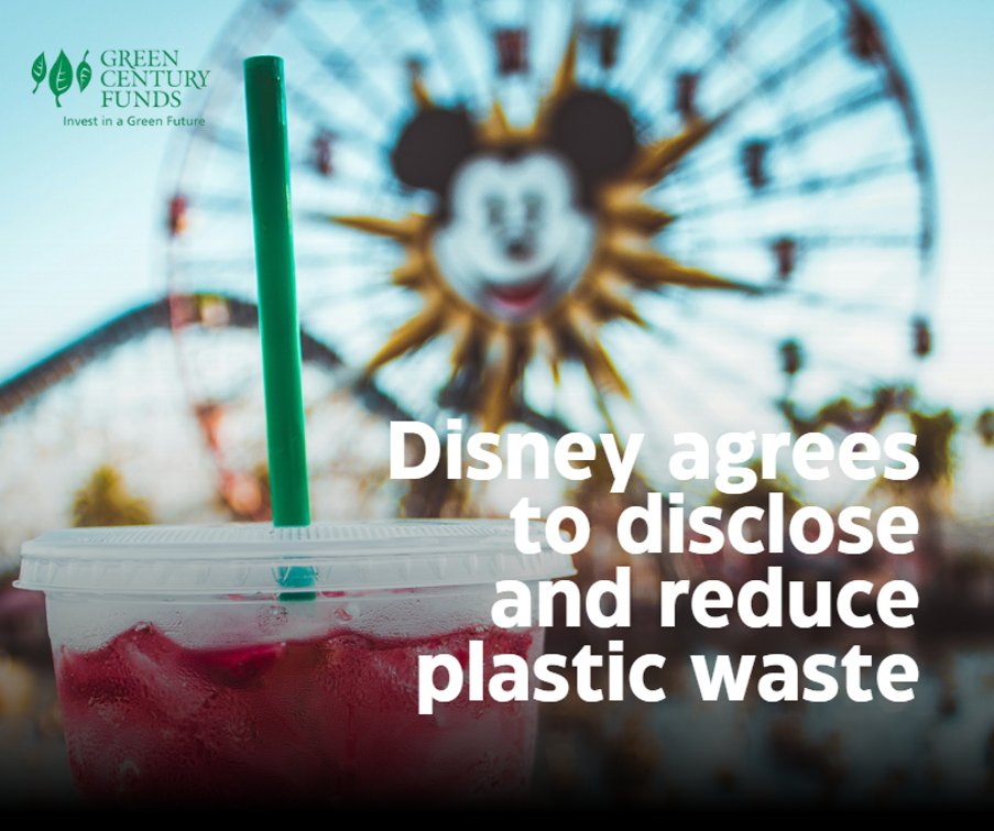 Disney has agreed to disclose its plastic use and establish additional reduction goals by 2025 as a result of Green Century engagement. Disney’s action to cut plastic is a recent example of Green Century’s commitment to drive positive, environmental change.