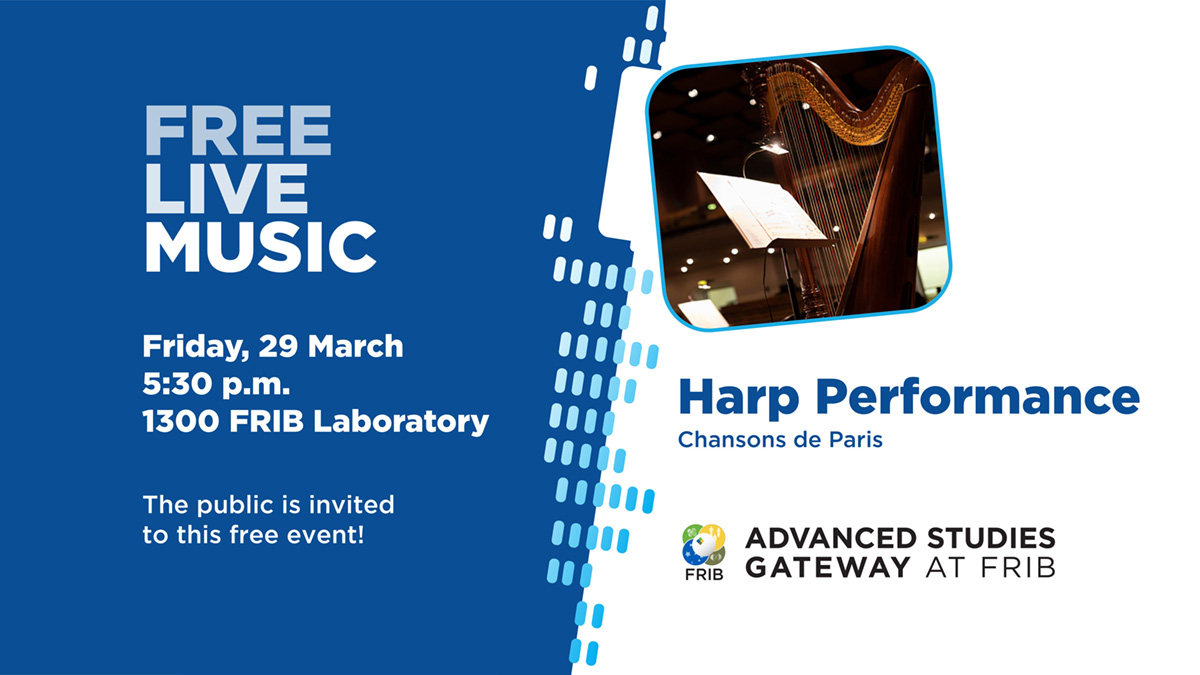 Please join us this Friday at 5:30 p.m. for a free public concert featuring astrophysicist and harpist Katelynn Ehlert, along with flutist Richie Diaz. Visit the event page for more information: spr.ly/6010ZT4IE #FRIBevents