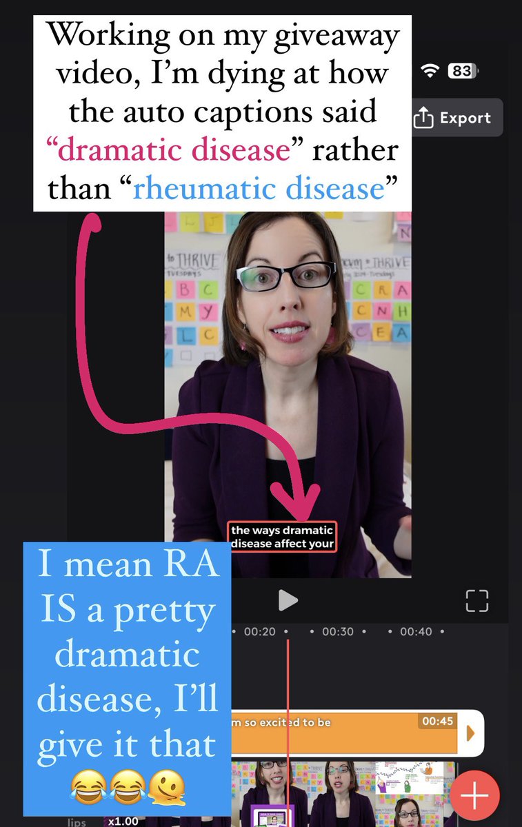 My automatic captions called rheumatic disease “dramatic disease” and to be honest it’s not wrong at all…😂🫠🫠🫠 #rheum #rheumaticdisease #dramaticdisease