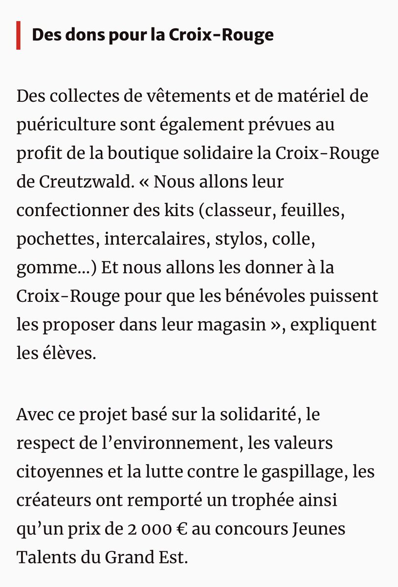 Le Félix Shop, le magasin solidaire des élèves de CAP opérateur logistique, Prix Jeunes Talents de la Région Grand Est, et coup de cœur du jury!
Bravo aux élèves et à leurs professeurs pour cet engagement eco-citoyen <a href="/RLaganier/">Richard Laganier</a> <a href="/acnancymetz/">Académie de Nancy-Metz</a> <a href="/EDD_Lorraine/">EDD Lorraine 🌍</a> #odd #Solidarité <a href="/Dsden57/">DSDEN de la Moselle</a>