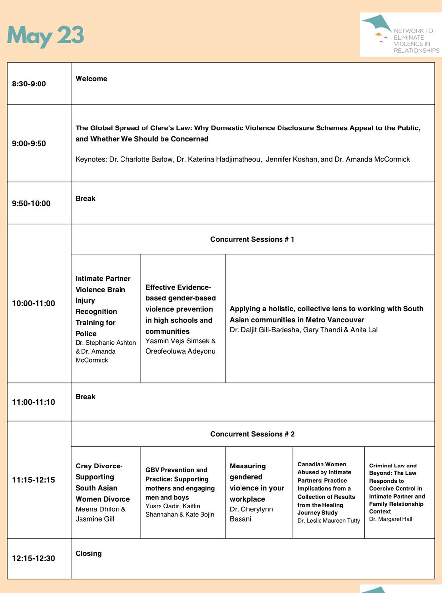 Our 14th Annual NEVR Conference is on May 23, May 30, June 6, and June 13. For May 23rd, we will have keynote speakers: Dr. Charlotte Barlow, Dr. Katerina Hadjimatheou, Jennifer Koshan and Dr. Amanda McCormick. Get your tickets here: eventbrite.ca/e/nevrs-14th-a…