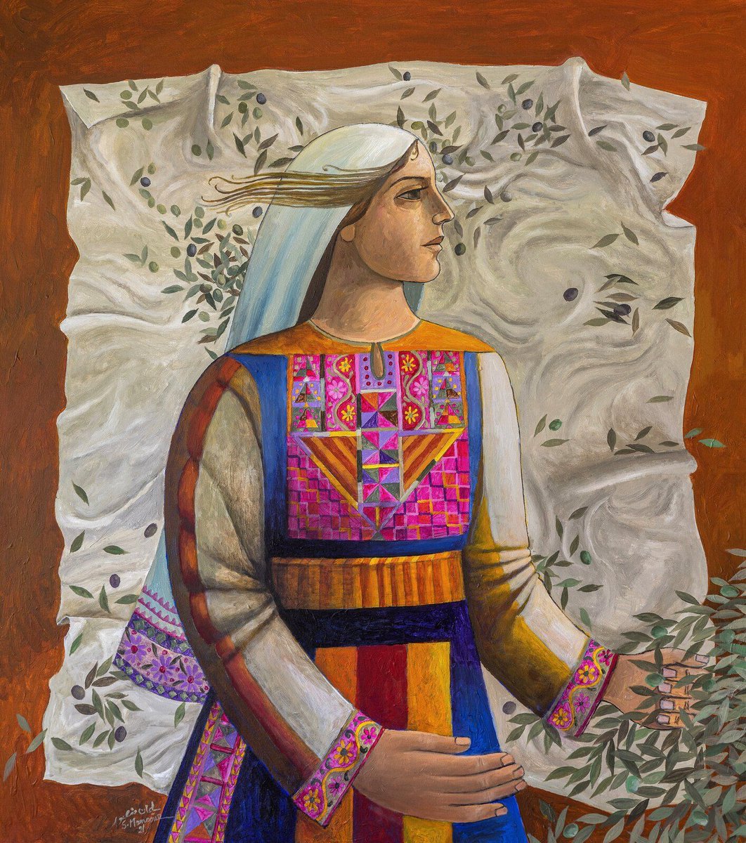 OLIVE PICKING, Sliman Mansour, 2021