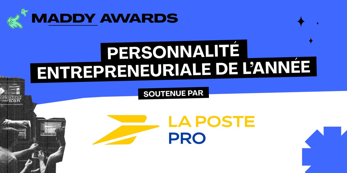 Les #MaddyAwards récompensent les entrepreneurs qui innovent. Le 27/03, veille de la #MKN24, #LaPostePro partenaire privilégié, dévoilera les lauréats.
Maristella Bidet-Masala, Directrice du Développement Numérique remettra l'award de la personnalité entrepreneuriale de l'année !