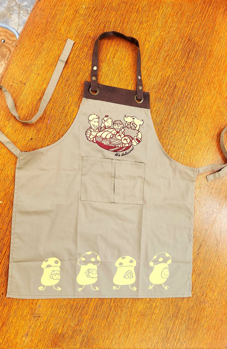 rly excited to share what ive been working on.. DUNGEON MESHI APRONS !! 👨‍🍳🥘🥗