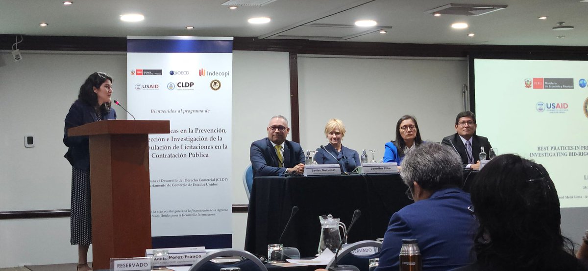 CLDP celebró en Lima un taller de 2 días sobre buenas prácticas en la detección e investigación de la manipulación de licitaciones en la #contrataciónpública. Expertos del DOJ, la OCDE y la GSA compartieron estrategias con oficiales del gobierno peruano.