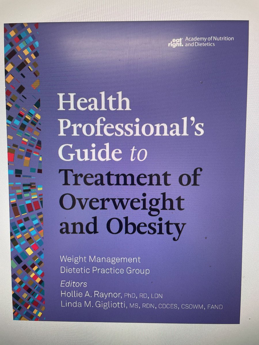 Very excited to see this eBook- just out today from ⁦@WtMgmtDPG⁩ & the Academy of Nutrition & Dietetics! Print version should be available next month. Worked with ⁦@davykevinp⁩ & PhD student ⁦@KRHoward72⁩ on Chapter 12 - PA Interventions. 🎉