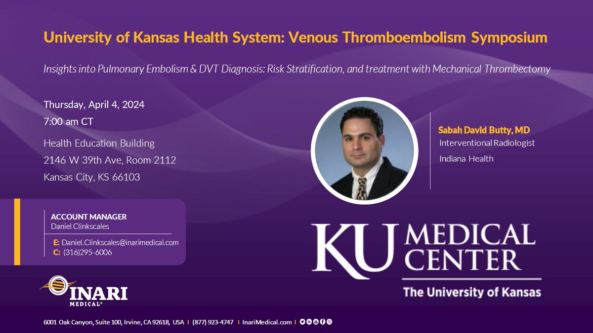 April 4th- Grand Rounds discussion by Dr. Sabah Butty on “Insights into Pulmonary Embolism & DVT Diagnosis: Risk Stratification, and treatment with Mechanical Thrombectomy”. Zoom link coming soon.