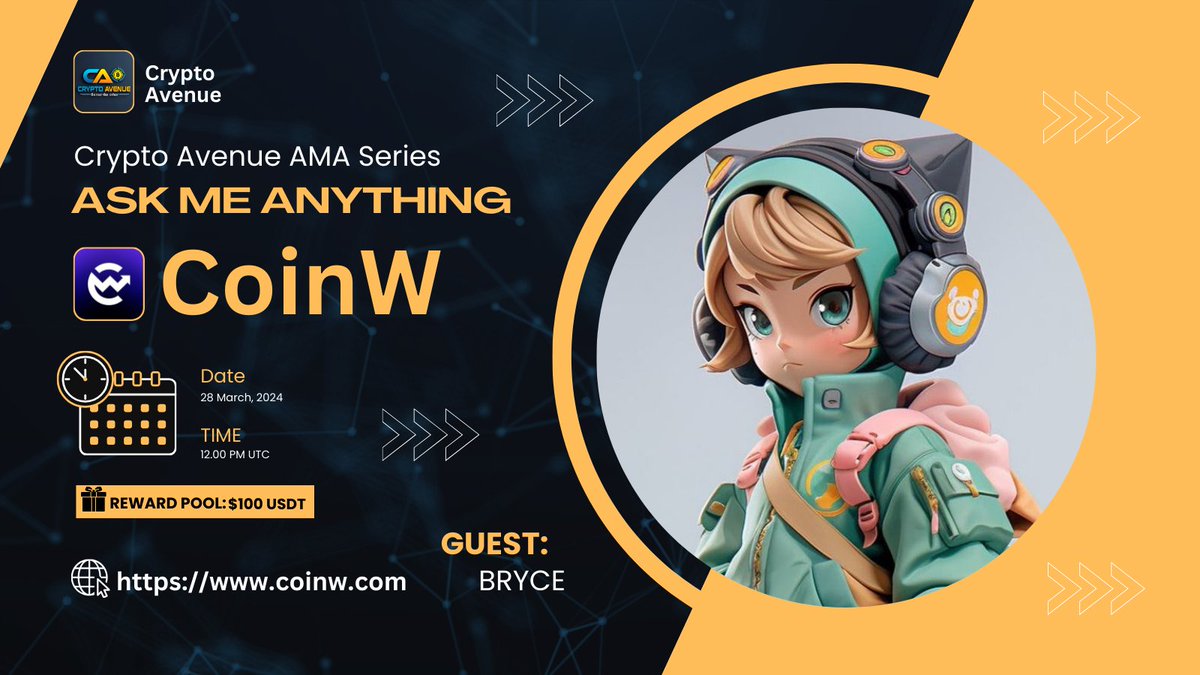 🔈We Are Pleased to Announce Our Next #TEXTAMA With CoinW 🎁Prize: $100 $USDT 📆Date: 28th March 2024 At 12.00 PM UTC 🏨 Venue: t.me/CryptoAvenueGl… ‼️ Rules: 1️⃣ Follow @CryptoAvenuee & @CoinWOfficial 2️⃣ Like Retweet & Comments Your Questions & Tag 3 friends