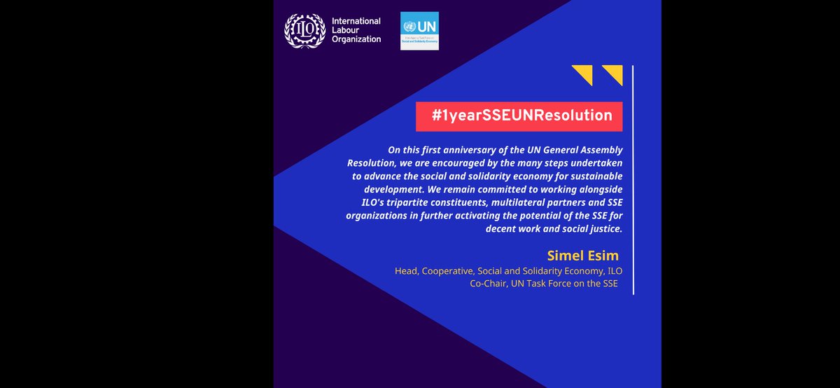 Anniversary Webinar for the @UN GA Resolution on “Promoting the #SSE for #sustainabledevelopment will take place on April 18 (1:30 – 2:45 CEST), via Zoom highlighting progress made in the last year. Translation will be in English, French & Spanish. ilo-org.zoom.us/meeting/regist…