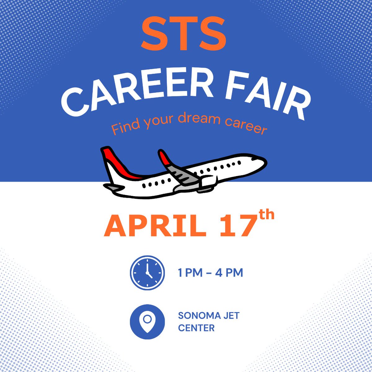 We're hosting a CAREER FAIR! On April 17th from 1-4pm, we'll be hosting a career fair in the hangar of Sonoma Jet Center.  No registration is required for job seekers. If you are an employer and would like to participate, follow the link below: sonomacountyairport.org/jobfair/