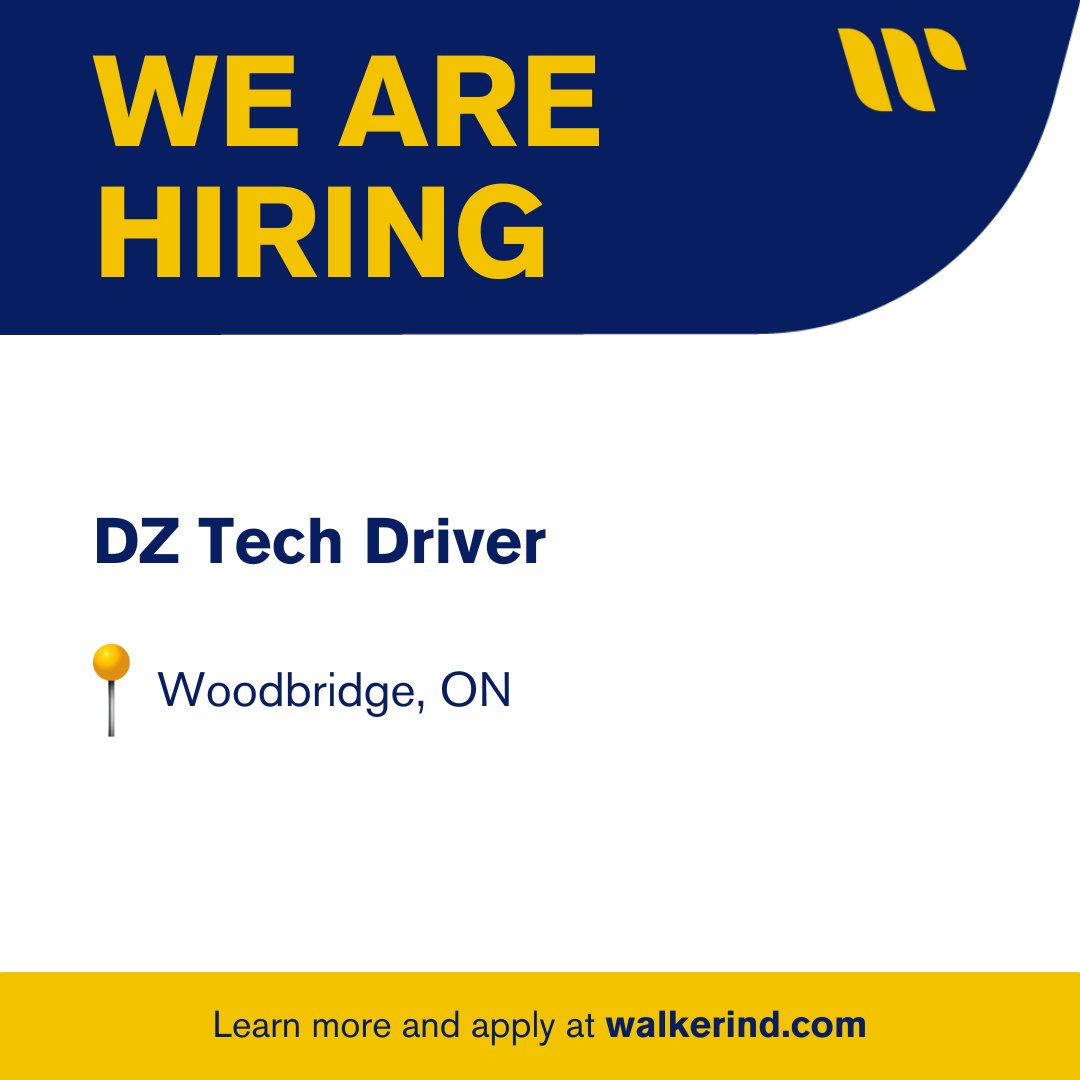 🚨 Job Alert 🚨

We are hiring for a DZ Tech Driver who would be based out of our Woodbridge location.

Check out this link and apply today!
ow.ly/bKlQ50QX69T

#hiring #hiringnow #jobvacancy #woodbridge #toronto #vaughan #gtajobs #gta #ontario #jobposting #ontariojobs