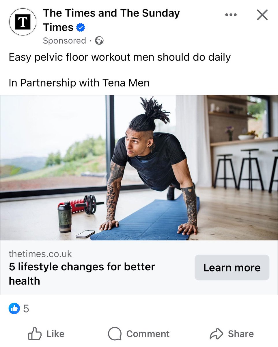 FB ads right on the money with the lucrative Times subscriber / middle-aged incontinence demographic