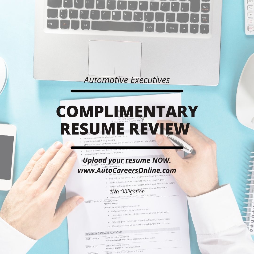 We are looking for you!

Give your automotive career a turbocharge with a FREE resume review from Auto Careers Online! Upload your resume now at AutoCareersOnline.com - Your dream job is just a resume away! #AutoCareers #ResumeReview #FreeService