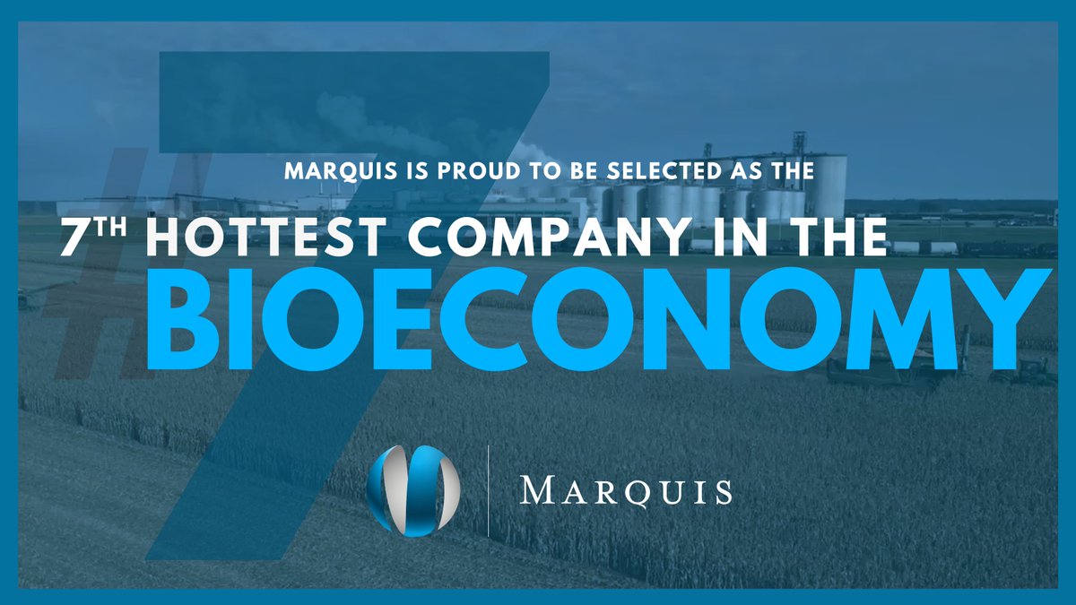 Marquis is proud to be recognized by the Biofuels Digest as the 7th hottest company in the advanced #bioeconomy. This achievement is a testament to the dedication and passion of our #team - through hard work, innovation, sustainability, and making a positive impact in the…
