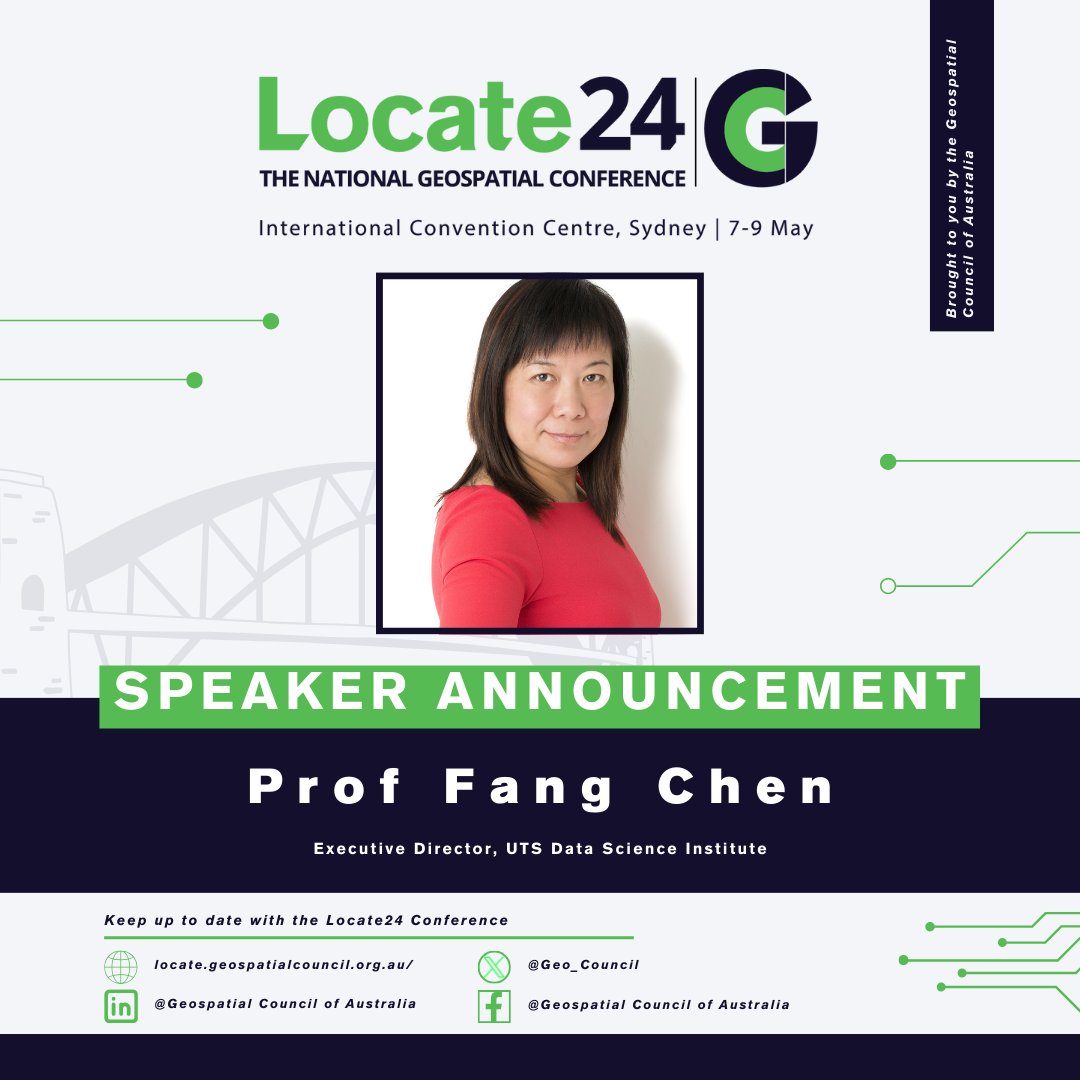 We are pleased to welcome Professor Fang Chen to Locate24! 

Fang will be joining the Ethics & Governance in Gen-AI panel on Wednesday, 8th May.

➡ Register now: bit.ly/3TsaRn8 

#Locate24 #geospatial #AI #EthicsinAI