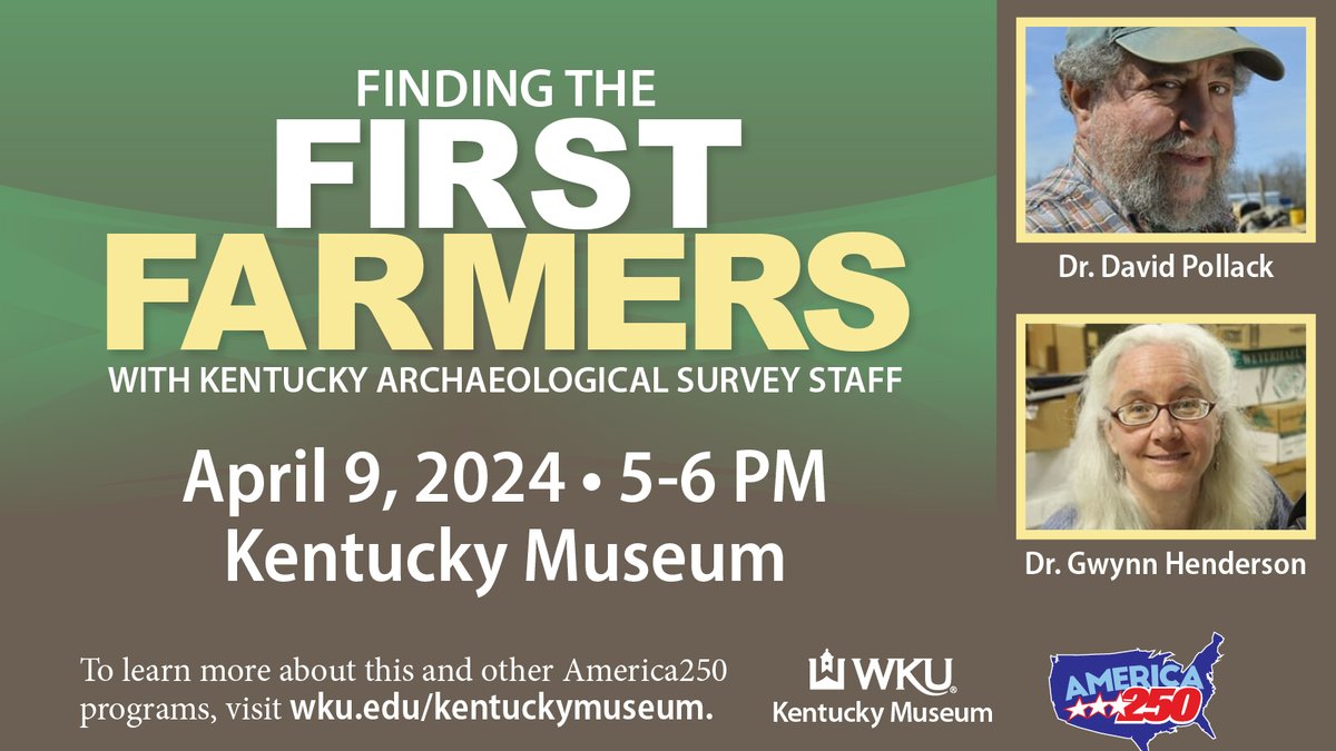 Discussion about diverse nature of indigenous farm life of south-central KY during the Mississippian era. Explore the similarities between indigenous farmers and Kentucky farm families. Attendance QR code available at event for WKU students. @wku @wkupcal #KYArchaeologicalSurvey