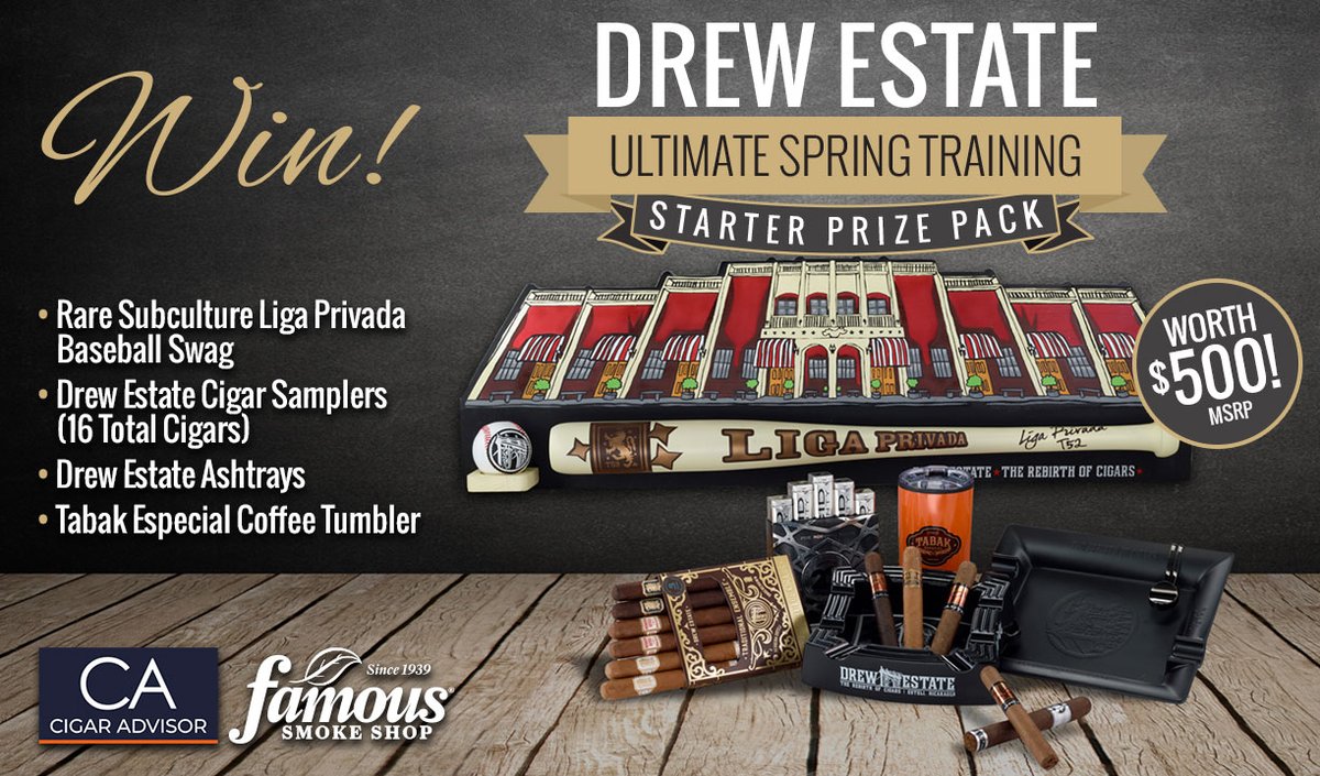 Enter to win this Drew Estate Ultimate Spring Training Starter Prize Pack - ow.ly/Oh9V50QLcoO. #cigar #cigars