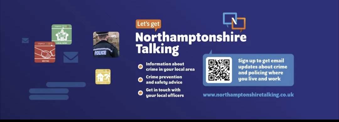 Northamptonshire Talking Get connected with what is happening in your local area, stay up to date and get involved in shaping what goes on where you live or work. northamptonshiretalking.co.uk @NorthantsPolice @WestNorthants