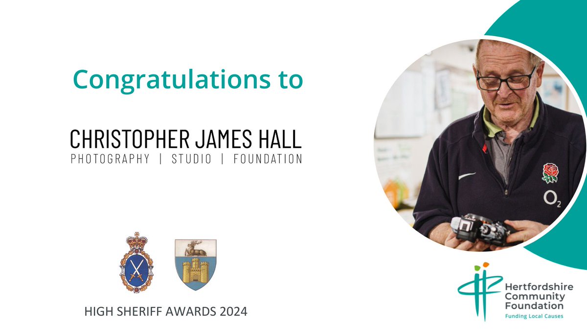 🏆 Christopher James Hall Foundation have been awarded a High Sheriff Award tonight for their work in using photography as a means to transform lives and empower individuals to overcome challenges and build a brighter future. Inspiring! #HighSheriffAwards2024 @HertsSheriff