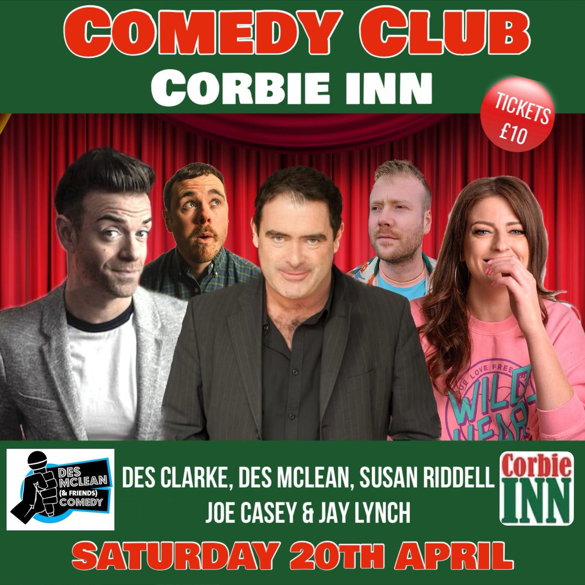 ‘COMEDY AT THE CORBIE’ IS BACK ON SAT 20th APRIL! THIS SELLS OUT FAST..‼️EVERY TIME🔥 tix ONLY a ‘tenner’ from @CorbieInnBoness or book online seetickets.com/tour/comedy-at…