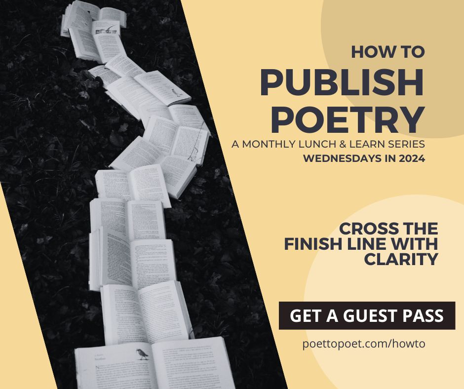 LitNotice (@litnotice) on Twitter photo Poets, if you're looking for resources & community around crafting a manuscript as well as the "business" side of publishing, don't miss <a href="/radhamarcum/">Radha Marcum</a>'s Substack, Poet to Poet! poettopoet.substack.com
Radha also offers a "Lunch & Learn" series. Info at poettopoet.com/howto Poets, if you're looking for resources & community around crafting a manuscript as well as the "business" side of publishing, don't miss <a href="/radhamarcum/">Radha Marcum</a>'s Substack, Poet to Poet! poettopoet.substack.com
Radha also offers a "Lunch & Learn" series. Info at poettopoet.com/howto