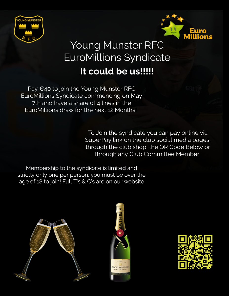 1/3 I’m delighted to advise we have just launched our Club Euro Millions Lotto Syndicate which on payment of 40 entitles you to a single share in the syndicate for a 12month period. 

buff.ly/3vtaGQq