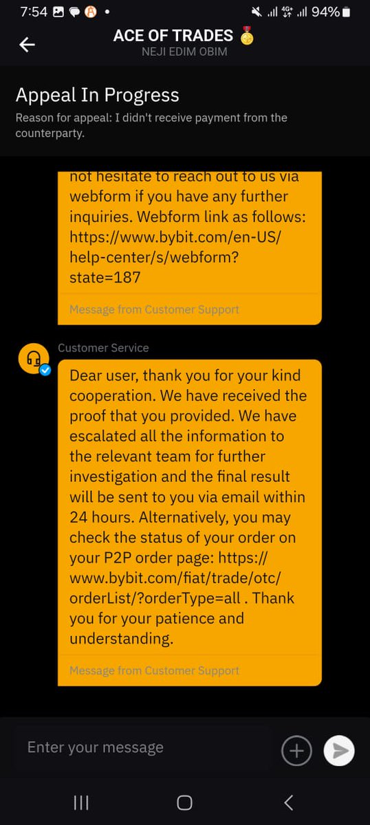 apd_wareez's tweet photo. @Bybit_Official @Bybit_Official  I am writing to express my extreme dissatisfaction with the services provided by your customer support regarding a trade dispute I am currently experiencing. They said the order will be canceled and still the order is there, why please? https://t.co/iZNRiouaaW