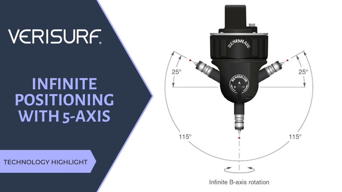 Technology Highlight – INFINITE POSITIONING is an aspect of 5-axis CMM probing technology that guarantees optimal feature access minimizing stylus changes and more. zurl.co/mBWQ #verisurf #mastercam #cmmprogramming #metrology #manufacturing #cmmprogrammer